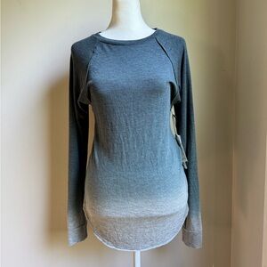 NWT Nordstrom Treasure & Bond Sleeve Blue Ombré Women's Shirt Small Curved Hem